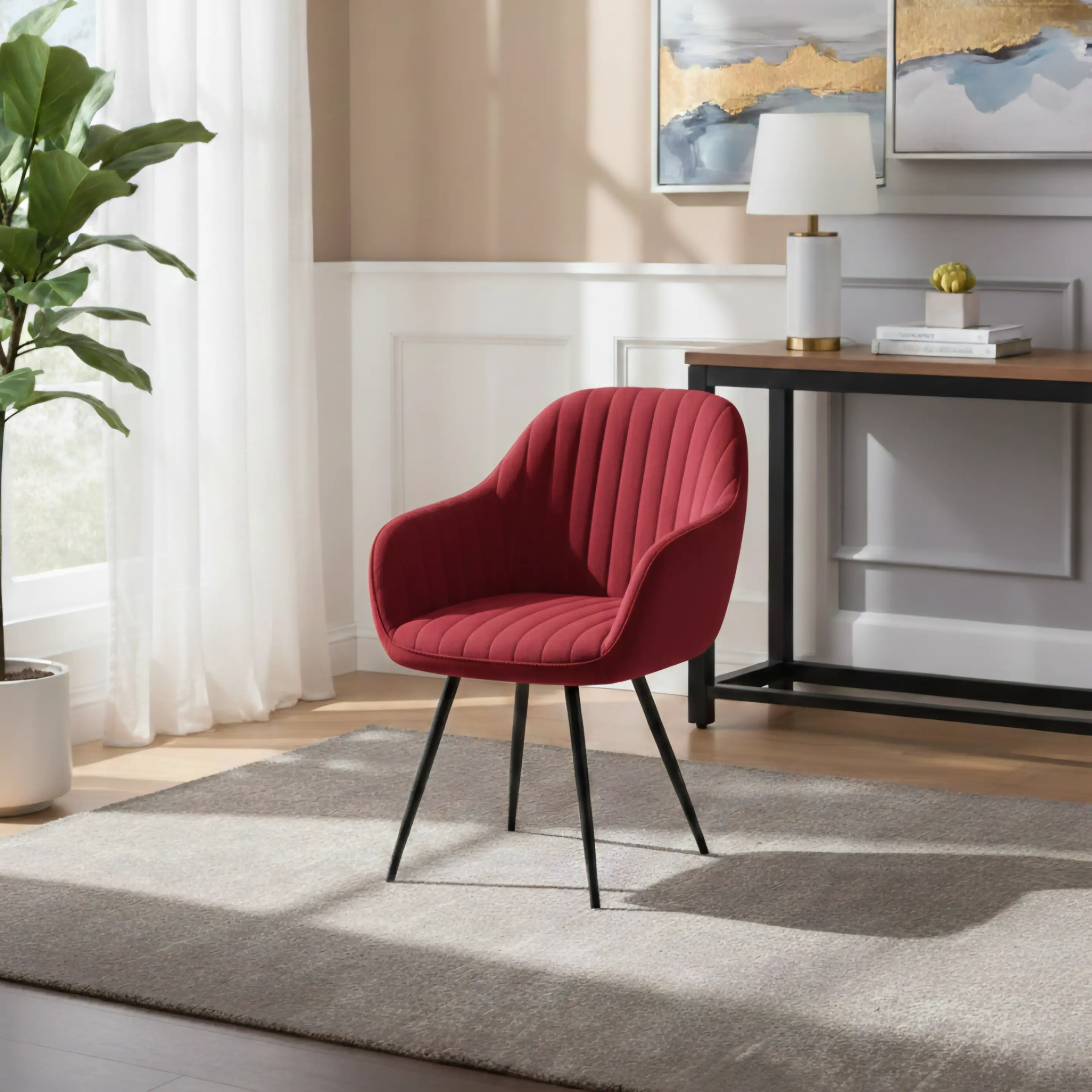 Red Velvet Armchair
