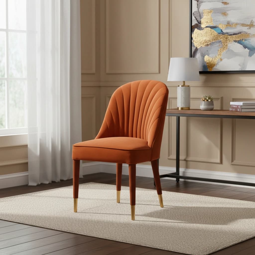 Brown Velvet Chair