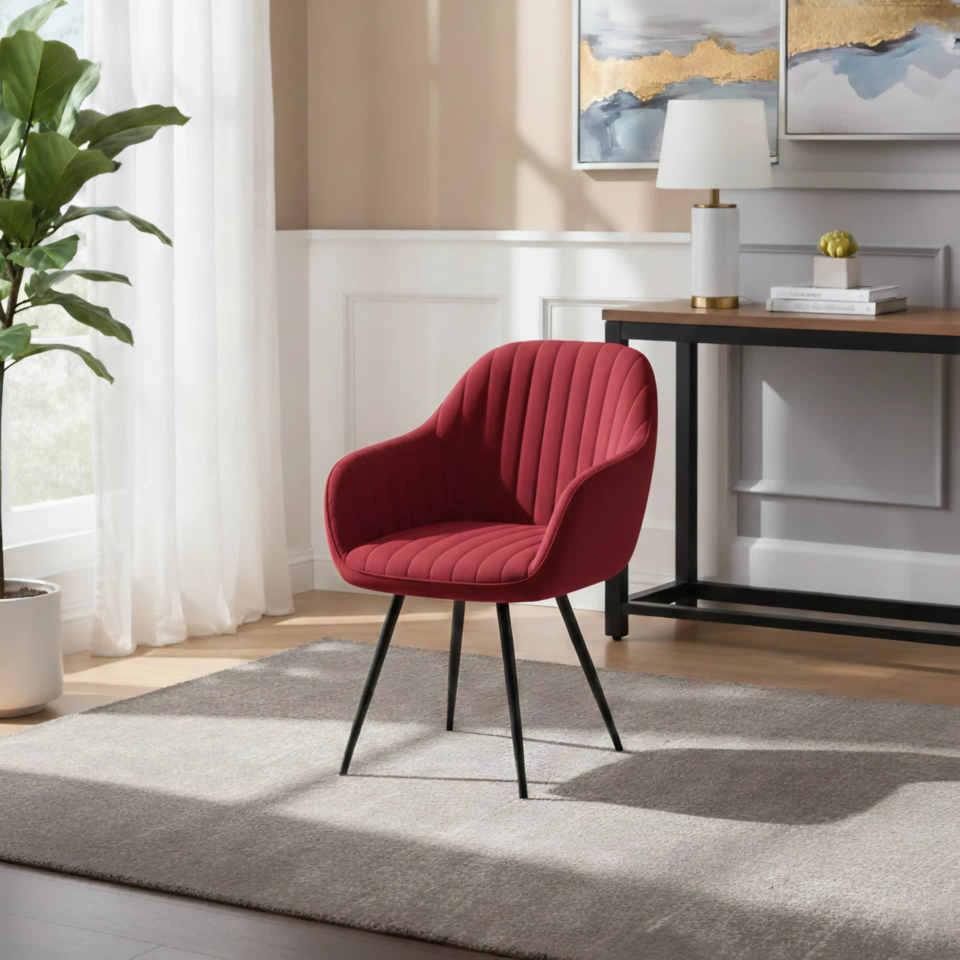 Red Velvet Armchair